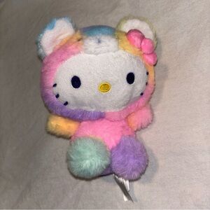 Hello Kitty Plush Toy 7 inch Rainbow Sherbet Official Sanrio Bear